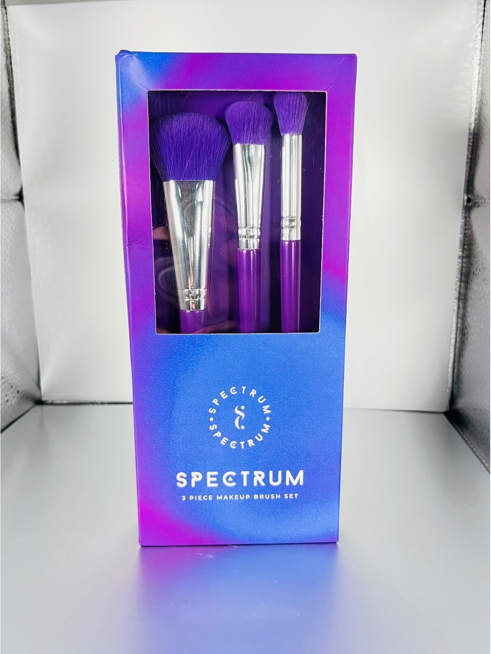 Spectrum 3 Piece Makeup Brush Set with Soft Purple Bristles